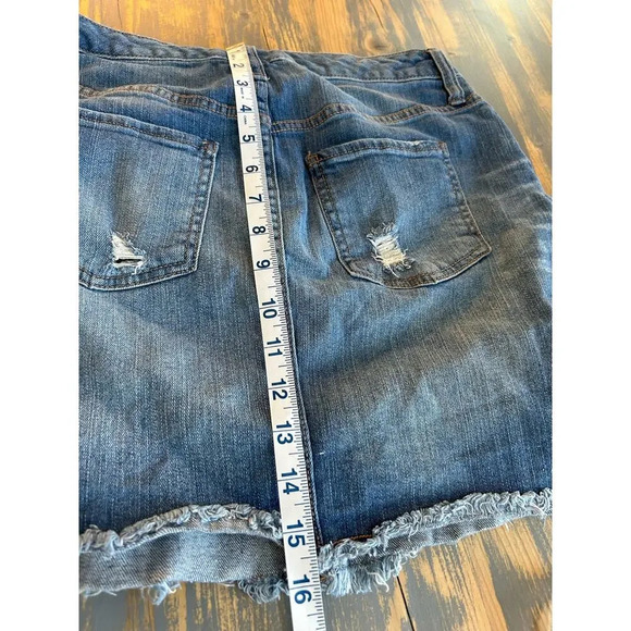 Mossimo Vintage Y2K Denim Distressed Skirt Size 6 - Picture 7 of 8